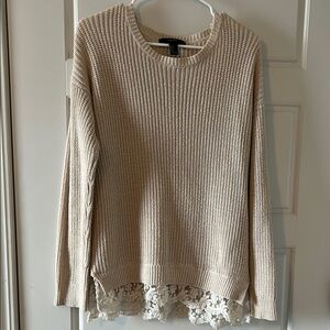 Forever 21 Black and White Crew Neck Sweater